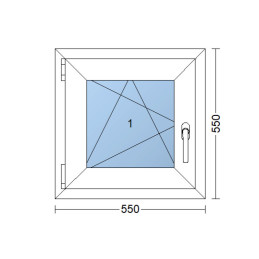 Plastové okno | 55x55 cm (550x550 mm) | bílé | otevíravé i sklopné | levé